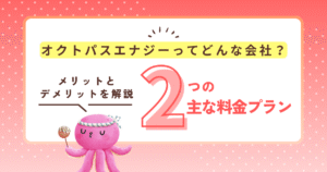 オクトパスエナジーの特徴とメリット・デメリット、主な2つの料金プランの解説をしている記事のアイキャッチ画像