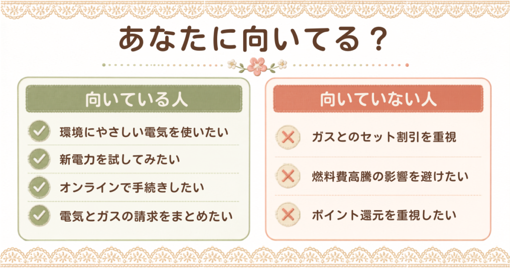 オクトパスエナジーへの切り替えが向いている人と向いていない人を分けた比較チェックリスト